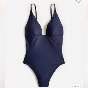 New With Tags J Crew One Piece Plunge Sizes 8 AND 10 Navy NWT